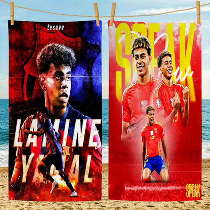 Popular Football Stars L-Lamine Y-Yamal Microfiber Beach Towel Absorbent dry Soft Yoga Swimming Resort Mountain Climbing Towel