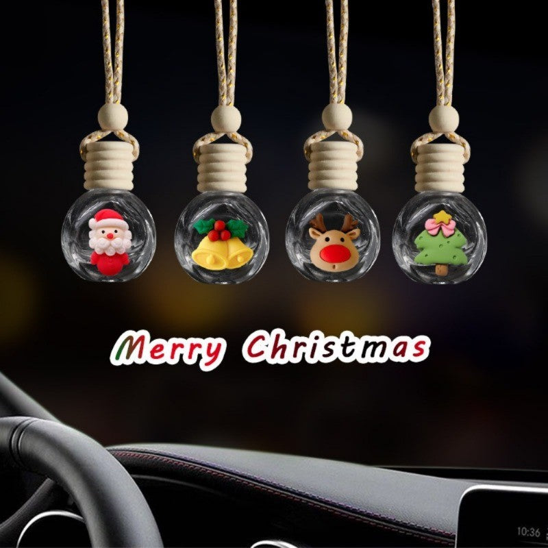 Classic Santa Beard Christmas Car Decor - Empty Fragrance Bottle for Vent, Compact Size Festive Ornament