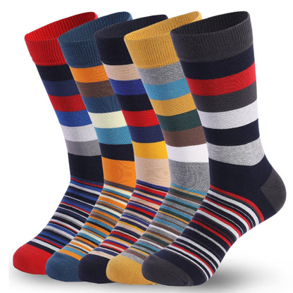 5 Pairs Mens Dress Socks Plus large Size?High Quality Combed Cotton Crew Socks?Black Cool Argyle Breathable Casual Socks for men