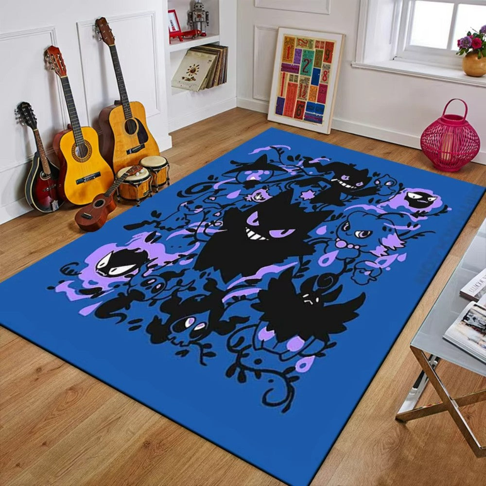 MINISO Creative Gengar Pokemon Anime Carpet for Living Room Bedroom Kids NonSlip  Playmat Balcony Lounge Sofa Rug Gift Idel