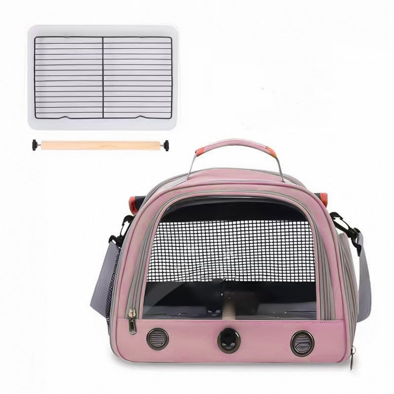 Gaiola de Transporte para Pássaros com Poleiro para Periquito Agapornis Papagaio Cinzento Africano Calopsita Caique Jandaia Quaker Bolsa de Viagem para Caminhada de Animais de Estimação