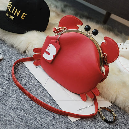 Fashionable Cute Crab-Shaped Versatile Lightweight Women's Crossbody Coin Purse
