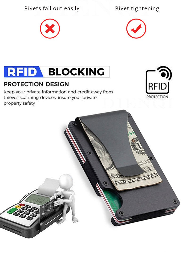 Minimalist Slim RFID Blocking Wallet For Men - Light Weight, Durable & Compact- Aluminum Wallet With Money Clip (Black?
