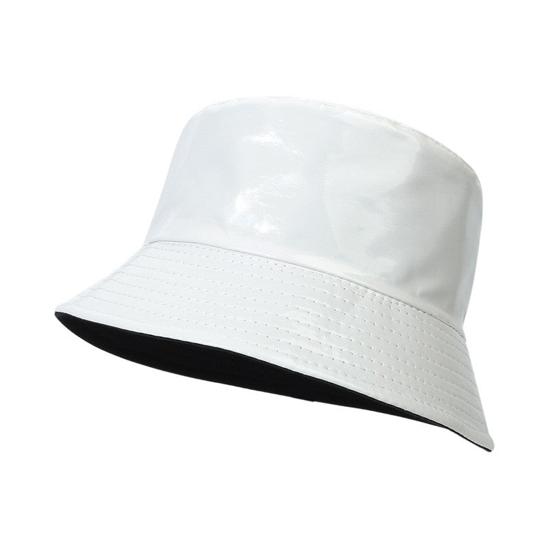 Fashion Shiny Hip-Hop Bucket Hat for Women Men PU Leather Waterproof Panama Cap Summer Fisherman Cap Bob Sun Hat Fishing Cap
