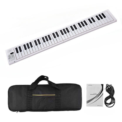 Teclado eletrônico dobrável de 61 teclas Piano portátil com display LED/Bateria embutida/Instrumento musical de teclado eletrônico