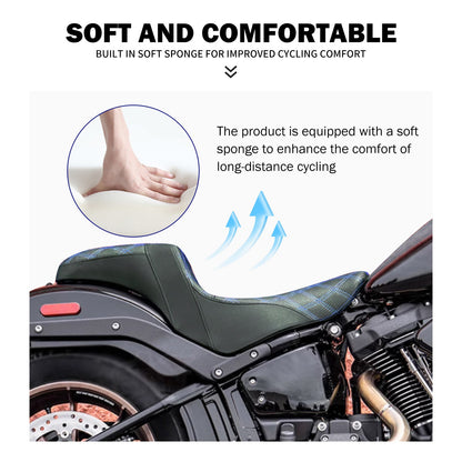 Banco Duplo de Moto para Piloto e Garupa Almofada Dianteira Traseira para Harley Softail Sport Glide FLSB Low Rider FXLR FXLRS 2018 em Diante