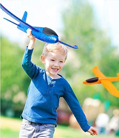 Avião de espuma grande de 36cm x 48cm, planador de avião de arremesso manual, aviões de bolha EPP inerciais, brinquedos de lançamento ao ar livre para crianças e meninos de presente