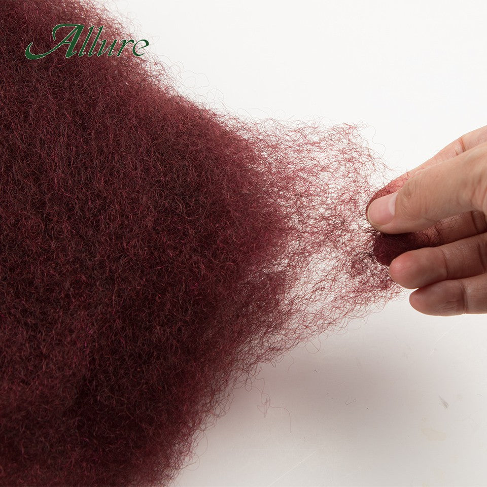 Cabelo Humano Afro Kinky Bulk QVR para Mini Twist, Tranças, Extensões de Dread Locs e Crochet, Cabelo Afro Kinky Cacheado Bulk para Dreadlocks 50g
