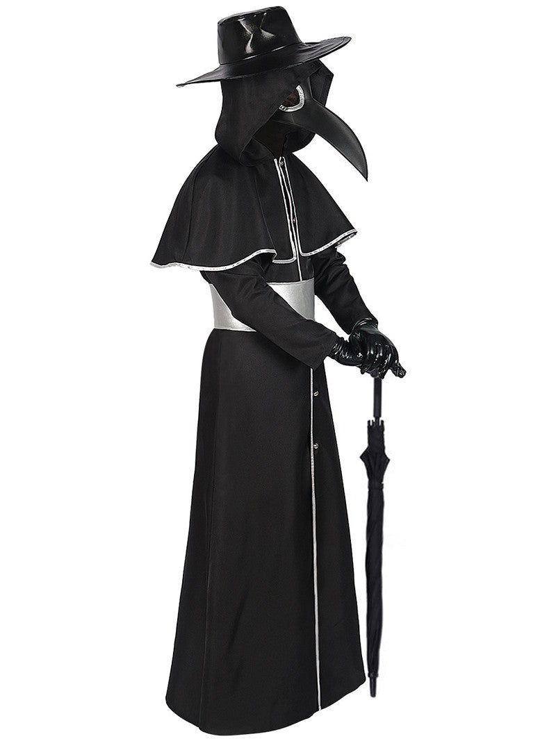 Medieval Robe Plague Doctor Cosplay Costume Bird Crow Long Mouth Mask Suit Monk Steampunk Priest Wizard Halloween Party Cloak