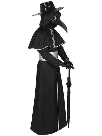 Medieval Robe Plague Doctor Cosplay Costume Bird Crow Long Mouth Mask Suit Monk Steampunk Priest Wizard Halloween Party Cloak