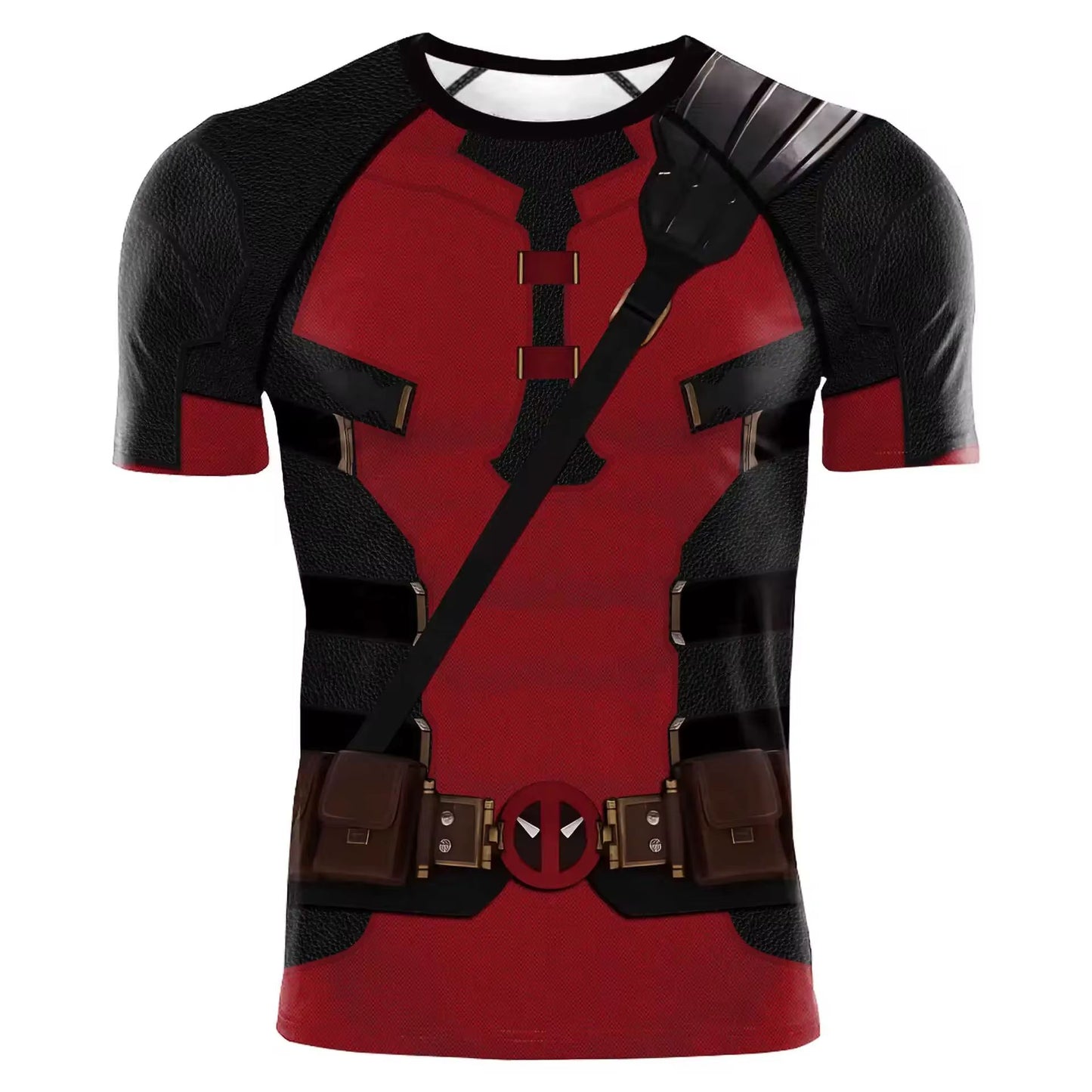 ?Miniso?Summer Men T Shirt Deadpool Wolverine 3 Costume Tshirt For Mne Short Sleeve Superhero Training Uniform Tracksuit Top