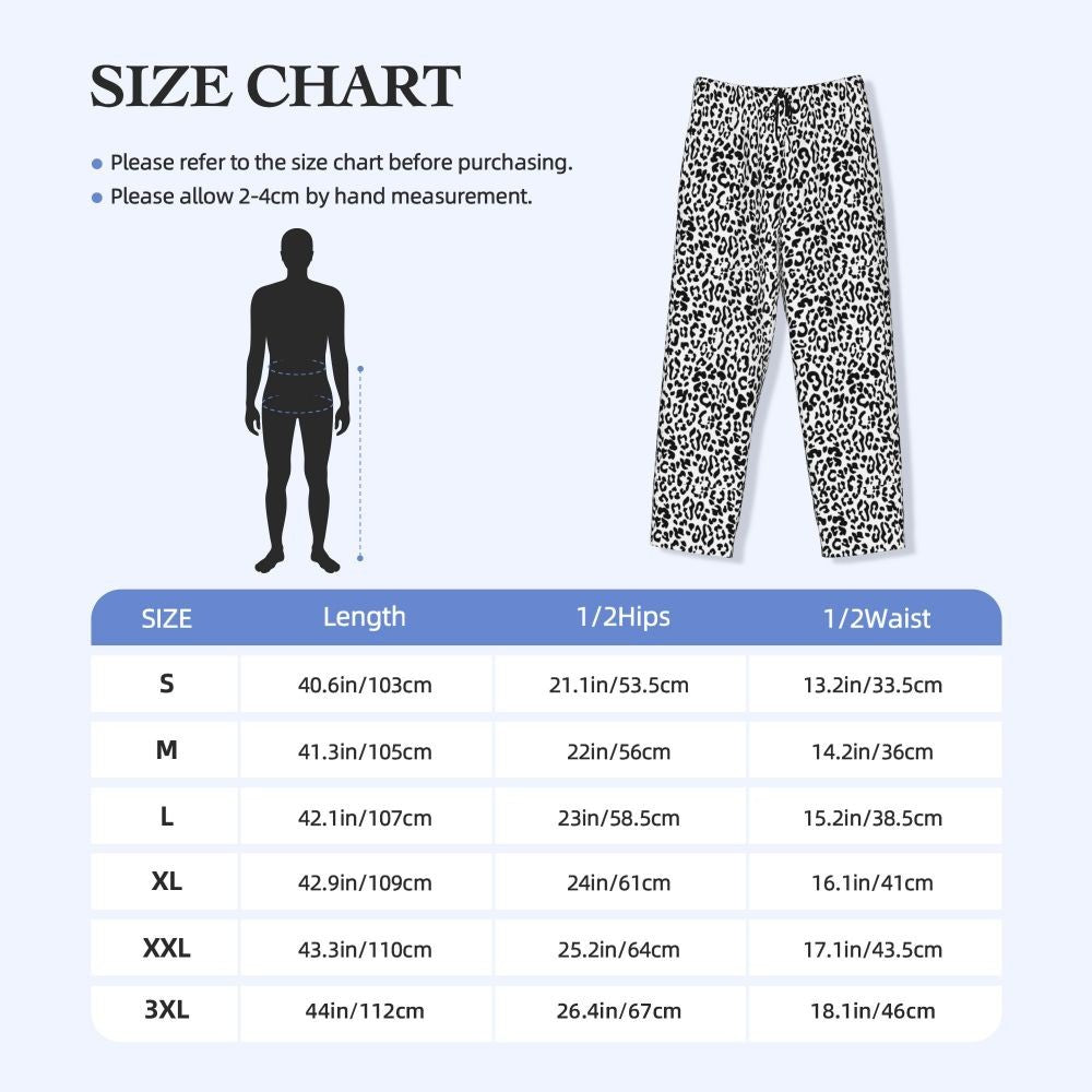 Custom Leopard Print Pajama Pants Men's Animal Skin Sleepwear Lounge Sleep Bottoms Stretch with Pockets