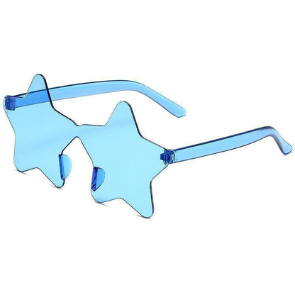 Star Shaped Sunglasses Rimless Colorful Transparent Glasses for Women Men Festival Birthday Cosplay Beach Summer Party Supplies