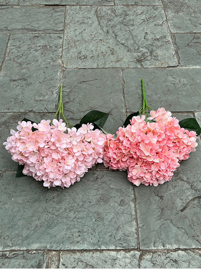 5 Heads Hydrangea Bouquet Silk Artificial Flowers for Party Wedding Living Room Decoration Accessories Home Decor Fake Flowers