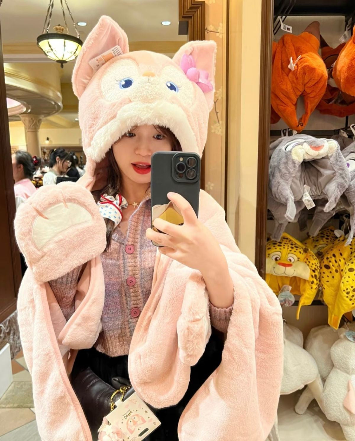2025 Disney Lina Bell Cobertor com Capuz Desenho Animado Anime Manta Engrossada de Flanela para Dormir, Soneca, Uso Interno, Quente, Costurada, Presentes para Meninas