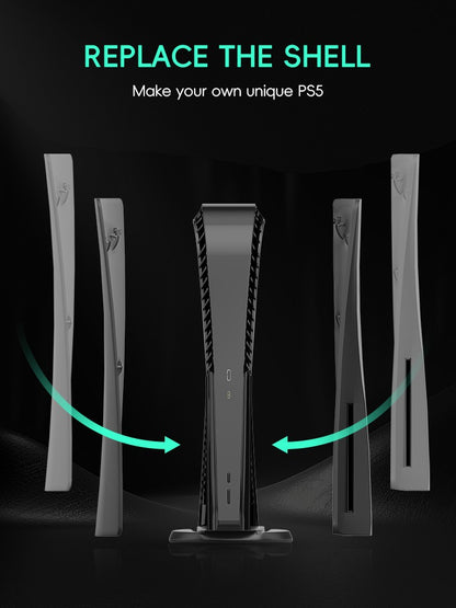 DATA Frog Protective Shell Cover for PS5 Console Full Set Faceplate Replacement Accessories for PS5 Digital Disc Version