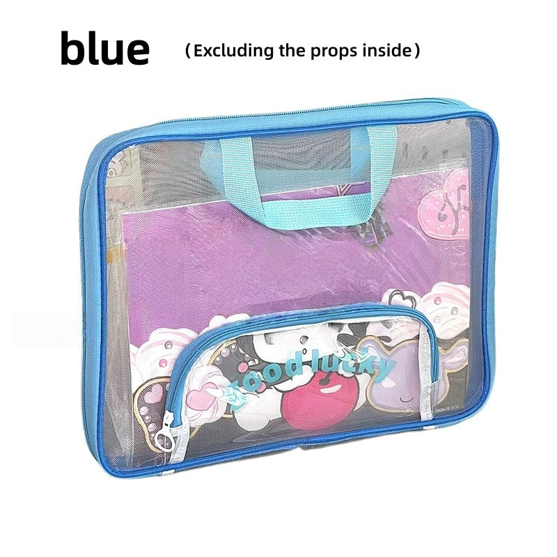 1 handheld file storage bag - 3-layer large capacity for organizers, durable file holders, school, office, home organizations -