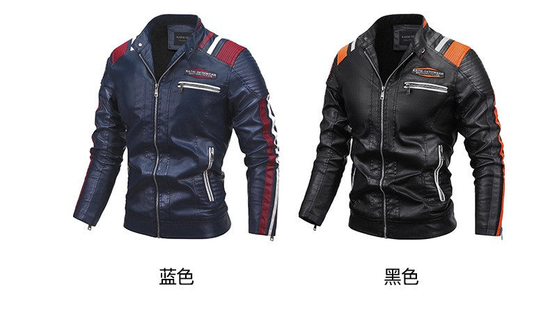 Mens Vintage Motorcycle Jacket 2025 Men Fashion New Biker Leather Jacket Male Embroidery Bomber Coat Winter Fleece Pu Overcoat