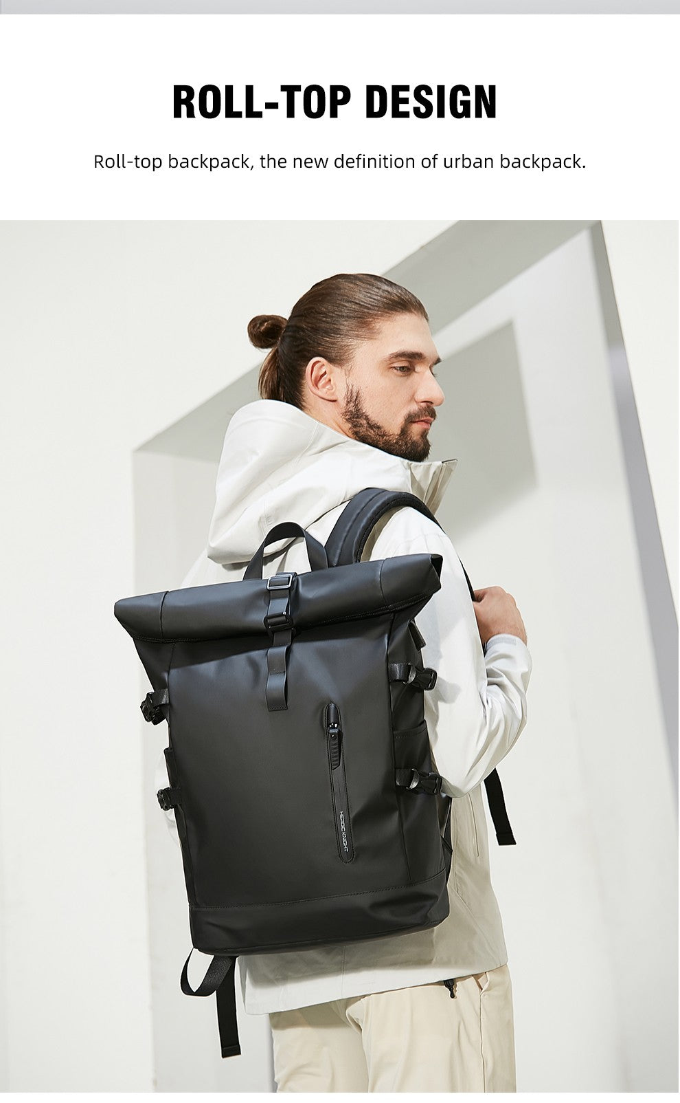 Mochila de Viagem Expansível HK Masculina Grande Capacidade À Prova D'Água Bolsa para Laptop de 15,6" Mochila de Caminhada Ciclismo com Porta USB