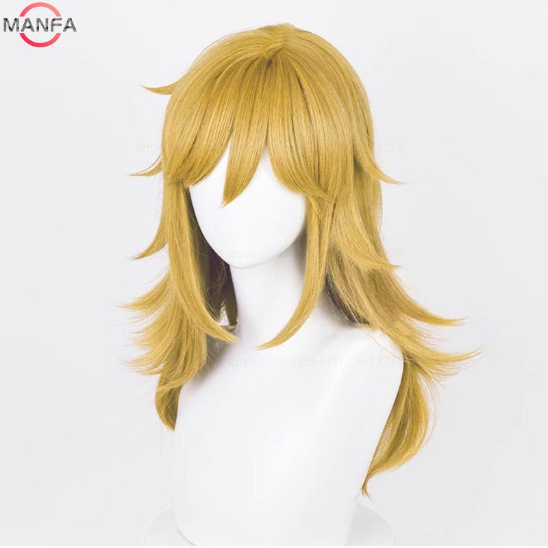 Peruca de Cosplay Link de Alta Qualidade Peruca Loiro Marrom Cosplay Anime Perucas Sintéticas Resistentes ao Calor Perucas de Halloween
