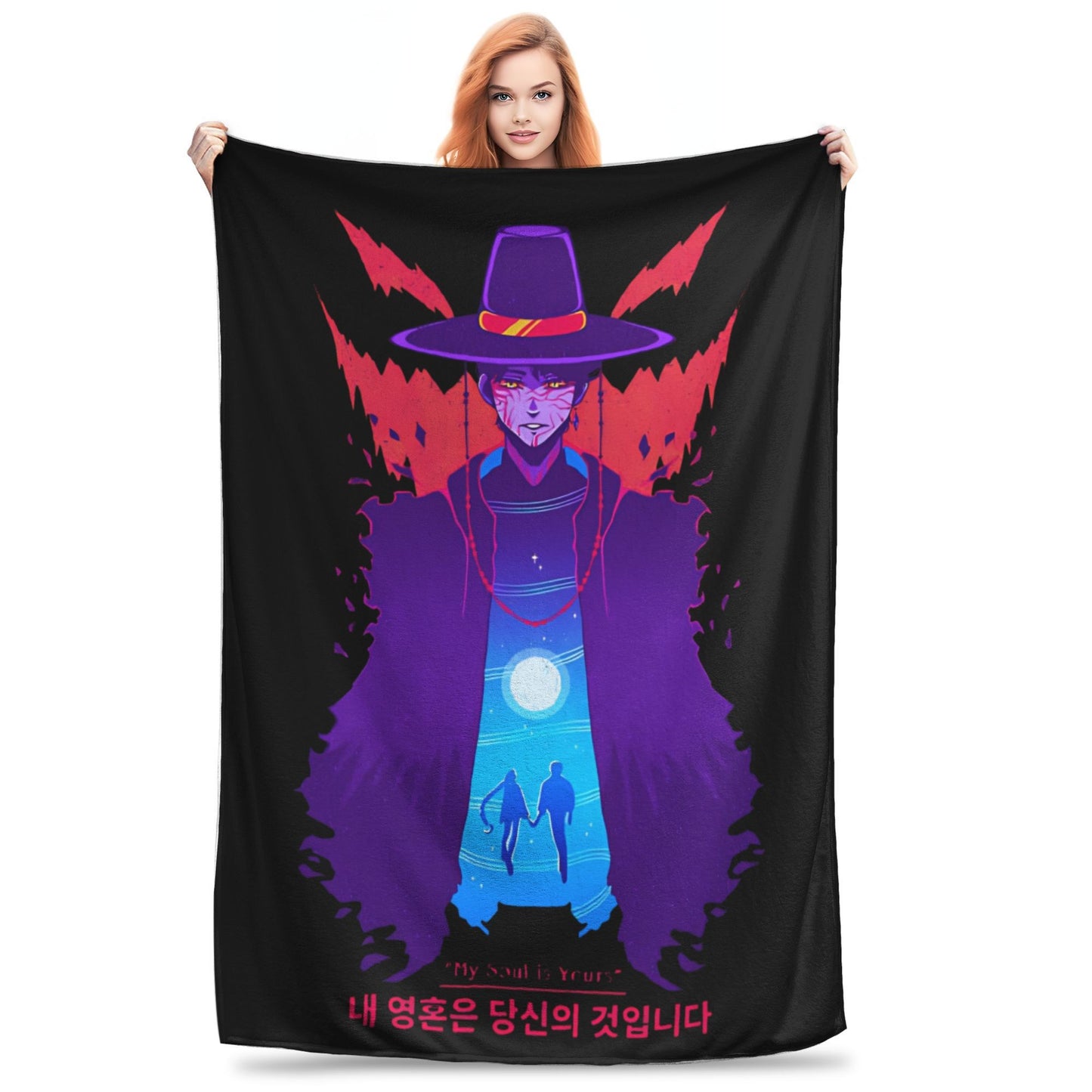 Kpop Demon Hunters Zoey Huntrix Blankets  Plush Vintage Soft Throw Blankets for Bedspread Summer,