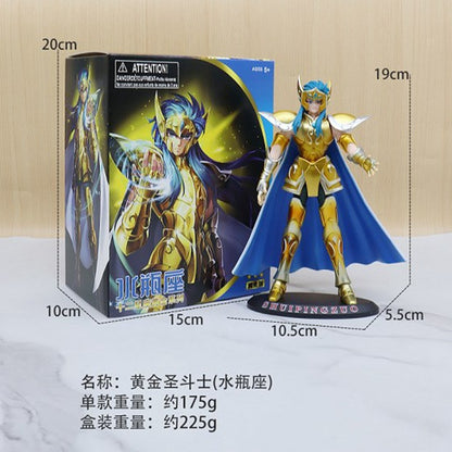 Anime Japonês Saint Seiya Figura Ikki de Fênix Hyoga Seiya Shiryu Boneco Colecionável em PVC Decoração 19cm
