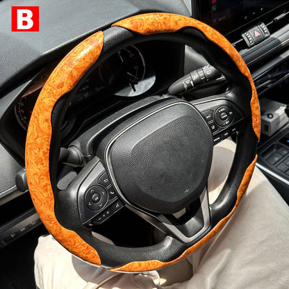 1 par de capas para volante de carro, impulsionador de microfibra, acessórios decorativos internos automotivos, fibra de carbono universal