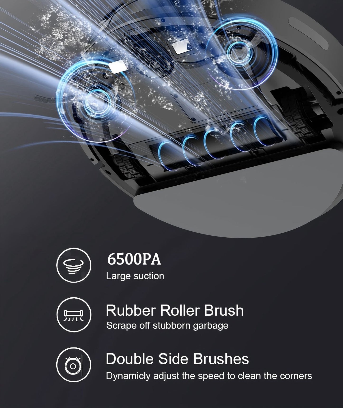 Robot Vacuum Cleaner Combo Mop,6500PA Suction Robotic,WiFi/Voice Control,Auto-Recharge,Pet Hair For Home Vacuum Cleaning Robotic