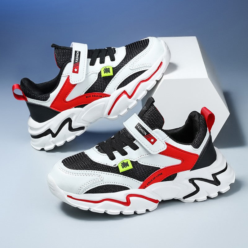 Kids Sports Shoes Boys Sneakers Trendy Non-Slip Running Walking Shoes For School Children Lightweight Casual Tennis Footwear