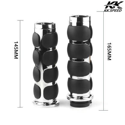 Manoplas Retro para Guidão de Motocicleta 25 MM de Alumínio e Borracha para Harley Touring Softail Fat Boy Sportster XL 883 1200 Dyna