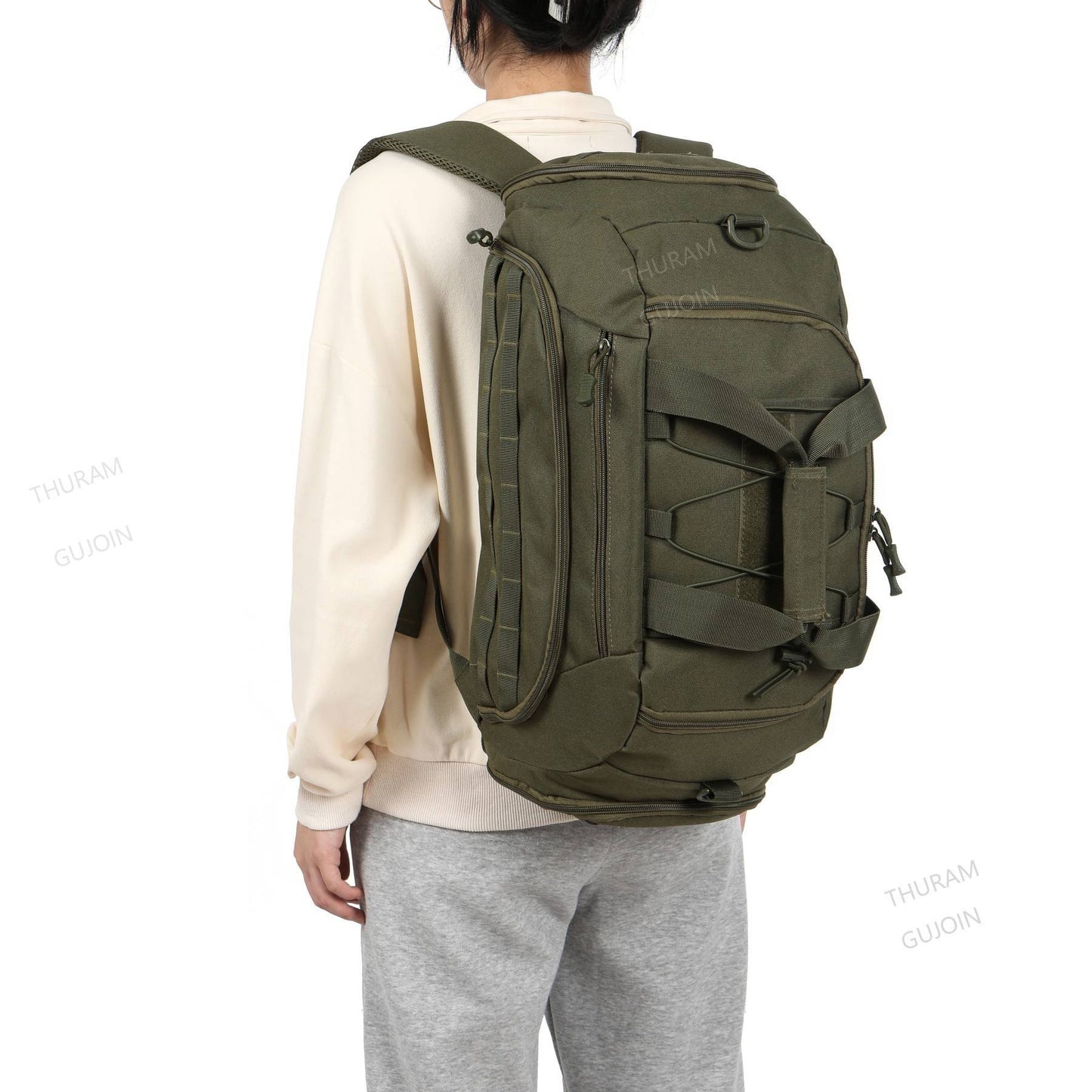 Tactical Gym Backpack with Shoe Compartment Convertible 3-in-1 Duffel Sling Bag for Men Women Weekender Overnight Travel Bag