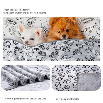 2 Peças Macia Fofa Manta para Pets de Alta Qualidade Desenho Animado Bonito Pata Tapete para Cães Gatos Quente e Confortável
