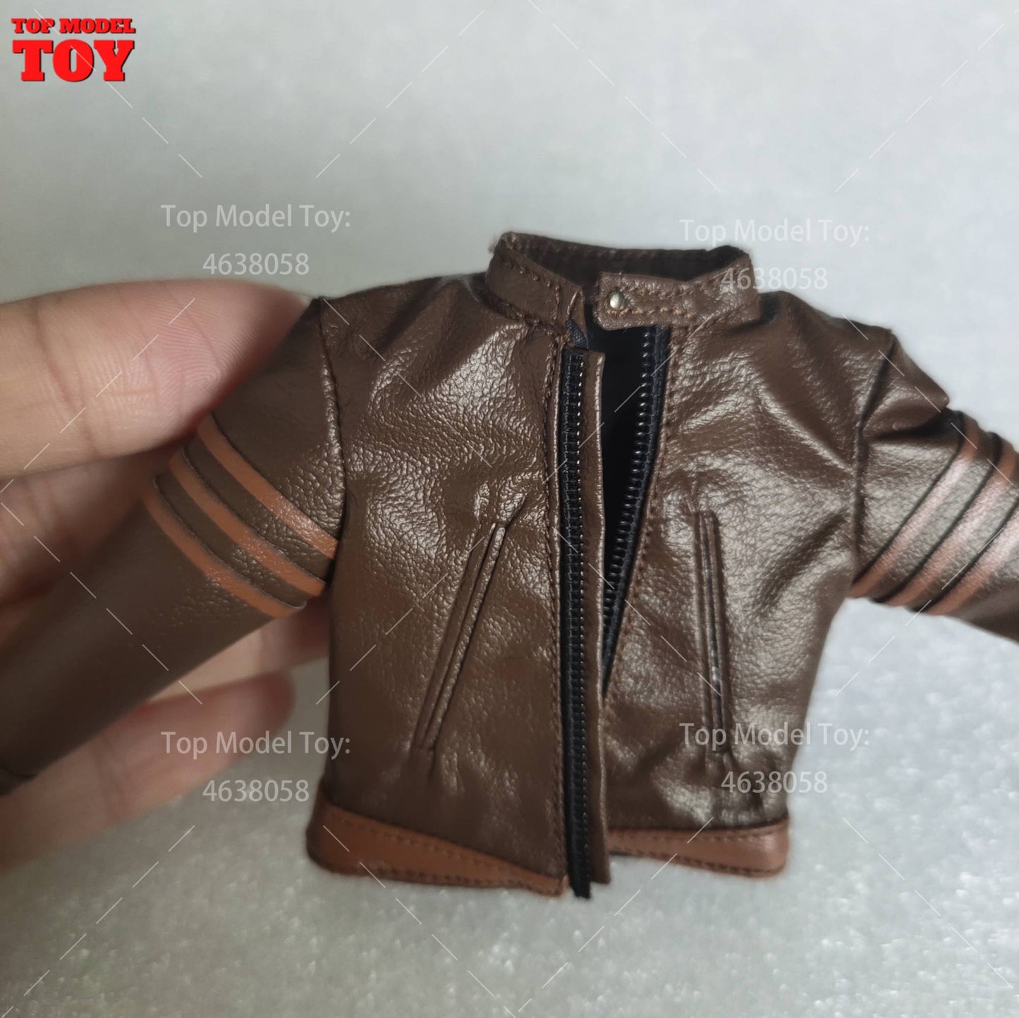 Jaqueta de Couro Marrom em Escala 1/12 Acessório de Roupa Modelo para Bonecos Articulados de 6'' Romankey Ant Notaman Masculino Soldados