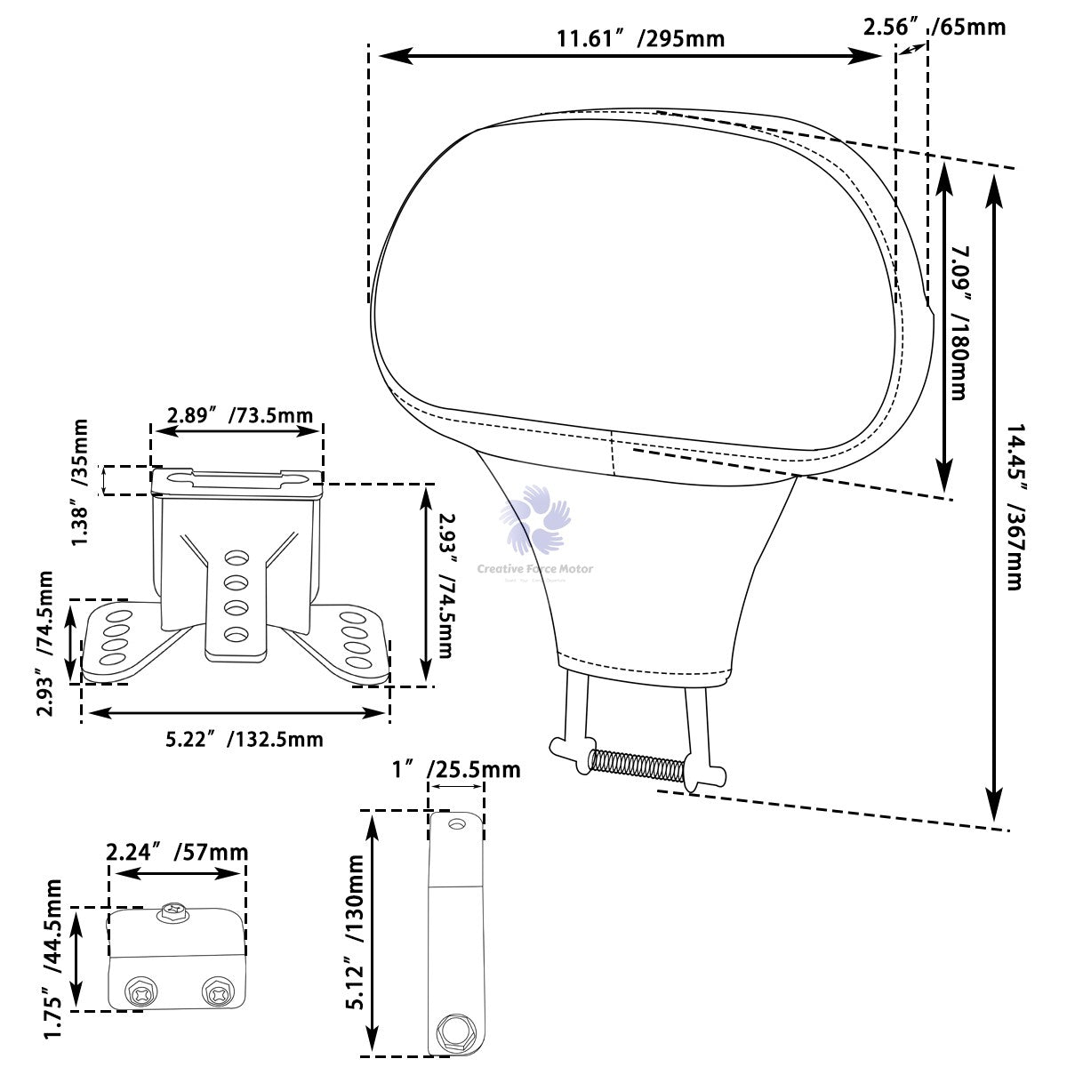 Encosto do Banco Dianteiro do Piloto de Motocicleta Ajustável para Harley Davidson Touring Road King Street Electra Glide 2009-2025