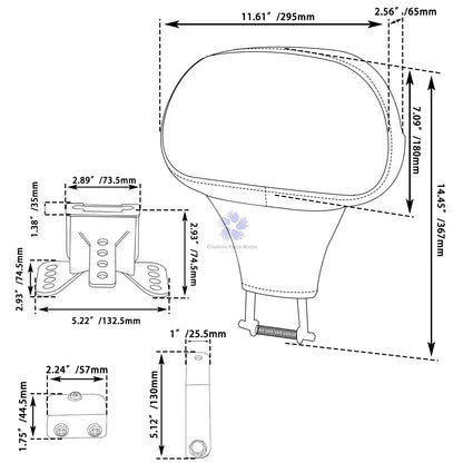 Encosto do Banco Dianteiro do Piloto de Motocicleta Ajustável para Harley Davidson Touring Road King Street Electra Glide 2009-2025