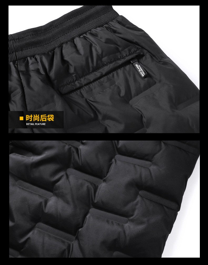 Calças Masculinas Plus Size L-8GG Patos Pena de Ganso Inverno À Prova de Vento Térmicas Calças Grossas de Inverno para Homens pantalones hombre PT-586