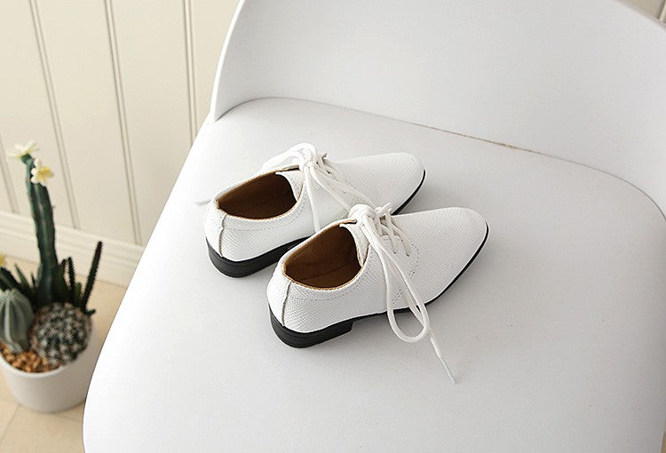 Iawesome Boys Leather Shoes Kids Flats Lace-up Children's Wedding Shoes For Toddlers Boy Big Boys Fashion For Performance