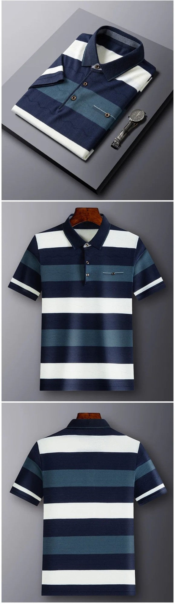 Pop Short Sleeved Men's Polo Shirt, Summer Knitted T-shirt, Short Sleeved Top, Men's