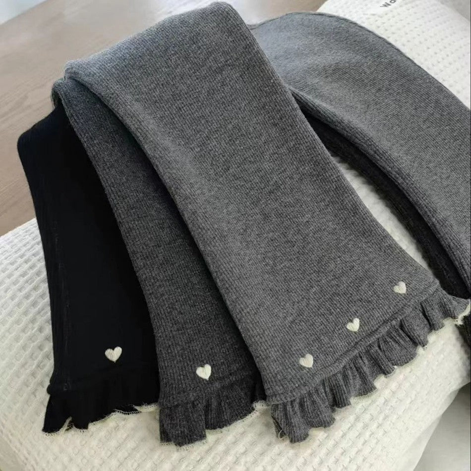 Girls Fleece Lined Flare Leggings Children Winter Warm Kids Pants Slim Fit Thermal Trousers Korean Fashion Outerwear Clothes