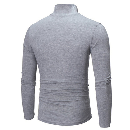Thermal Underwear Tops Men Spring Clothes Thermal Shirt Autumn Men's Winter Tights High Neck Thin Slim Fit Long Sleeve T-shirt