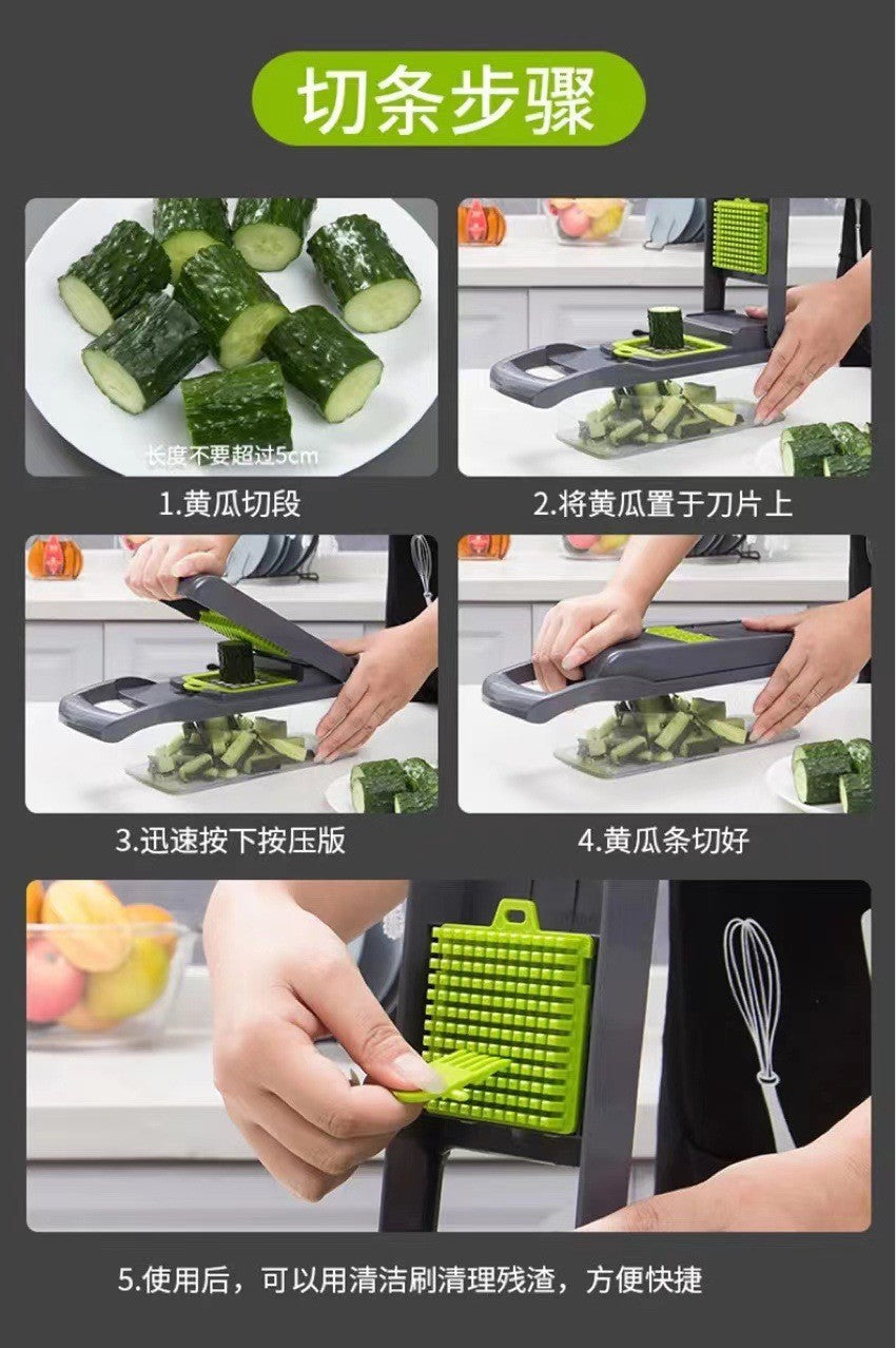 Multi-functional vegetable cutter, kitchen household, potato shreds, shredded and diced, radish grater, slicer