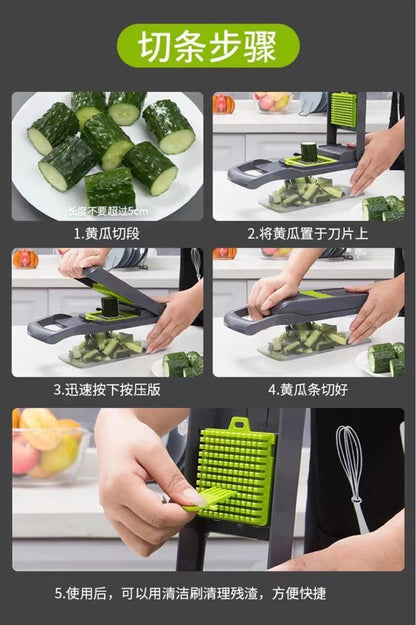 Multi-functional vegetable cutter, kitchen household, potato shreds, shredded and diced, radish grater, slicer
