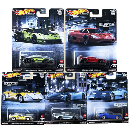 Genuine Hot Wheels Premium Car Culture Exotic Envy Set 2022 Alfa Romeo Mclaren Lamborghini 1/64 Model Scale Die-Cast Cars Toys