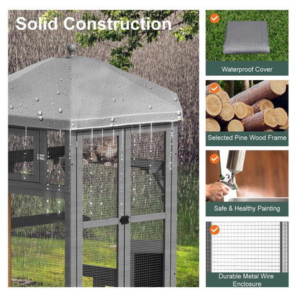 Recinto para Gatos ao Ar Livre, Catio Grande Interno para Vários Gatos com Acesso à Janela e Teto Impermeável, Inclui Casa para Gatos, Mul