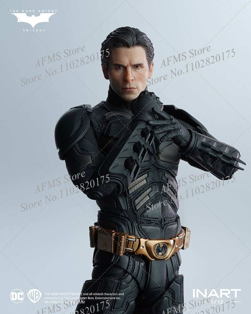 INART 1/12 Boneco Soldado Masculino Batman Christian Bale O Cavaleiro das Trevas Ressurge Herói da Luta Eterna Figura de Ação de 6 Polegadas para Coleção