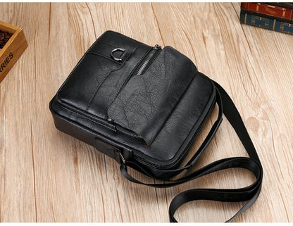 JEEP BULUO Luxury Brand Men Crossbody Messenger Bags Business Casual Handbag Male PU Shoulder Bag Large Capacity