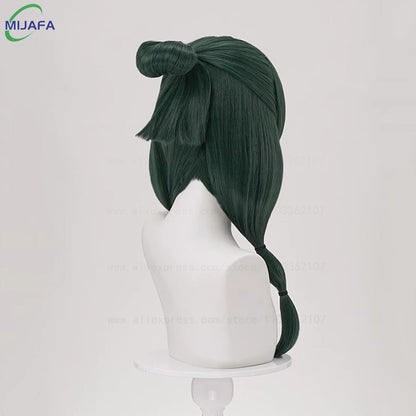 Peruca Cosplay Maomao de Alta Qualidade The Apothecary Diaries Verde Escuro Resistente ao Calor Cabelo Sintético Festa Anime Perucas Mao Mao + Touca de Peruca