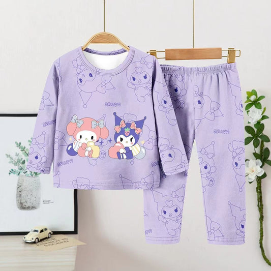 Anime Cinnamoroll Children Pajama Sets Soft Round Neck Comfortable Kids Pajama Suit Causal Loose Breathable Boys Girls Nightwear