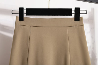 Ladies' Summer High Waist Plus Size Skirts 2026 Mid To Long Flowing Suit Skirt New Style Casual Solid Color A-line Skirt