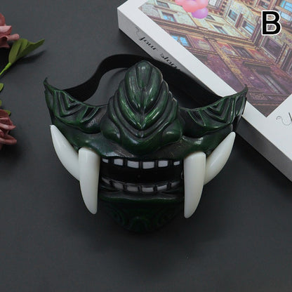 Japanese Samurai Oni Demon Mask Halloween Demon Samurai Cosplay Horror Prajna Killer Masks Party Costume Props